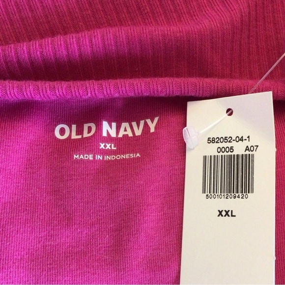 Old Navy Womens Pink Ribbed V-neck Halter Tie Shelf Bra Tank Top Size XXL - Picture 6 of 7